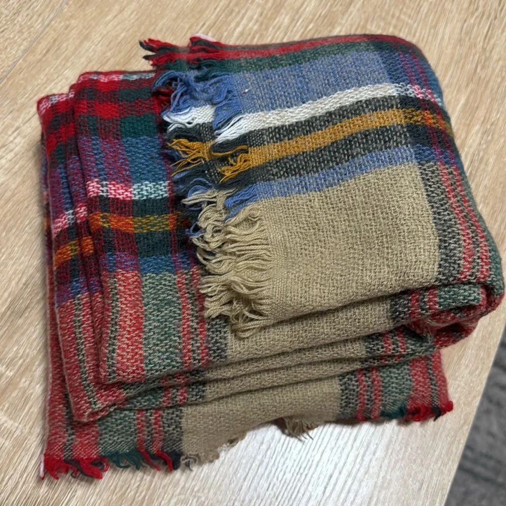 Nordstrom Rack Women’s Tartan Plaid Oversized Scarf Wrap Shawl Blanket - Picture 7 of 7